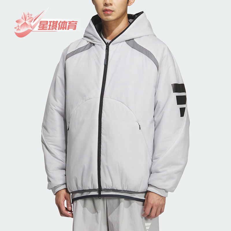 Adidas/阿迪达斯正品FUSTL P PAD JKT男士双面保暖棉服JZ8722