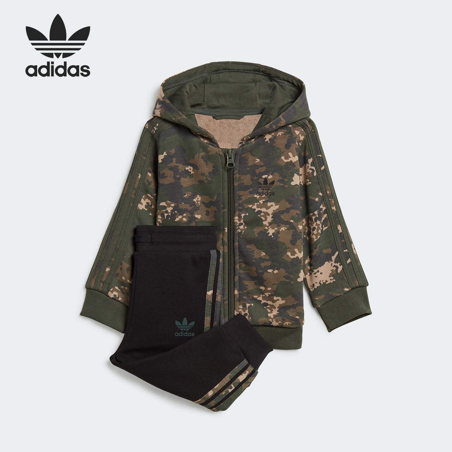 Adidas/阿迪达斯正品三叶草婴童长袖连帽长裤运动套装IP0256,童装/婴儿装/亲子装,套装,淘宝优惠券,粉丝福利购,淘宝优惠卷