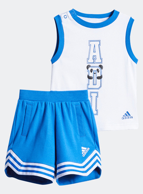 Adidas/阿迪达斯正品当季新款婴童装训练短袖运动套装 FM9769