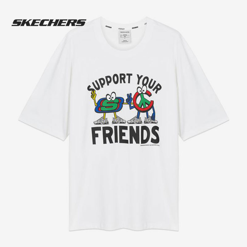 Skechers/斯凯奇正品CTM系列合作款圆领针织短袖T恤半袖 L121U077