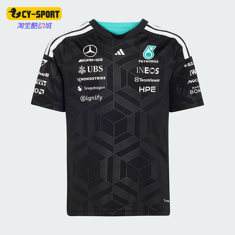 Adidas/阿迪达斯正品AMG马石油F1车队大童经典运动短袖T恤KF0165