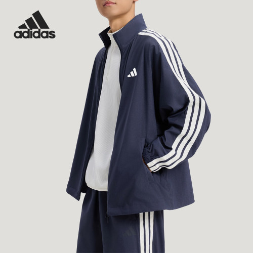 Adidas/阿迪达斯正品2026春季款男士立领经典印花休闲外套KR2547