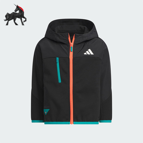 Adidas/阿迪达斯正品SPORTSWEAR小童连帽针织运动休闲外套KF4950