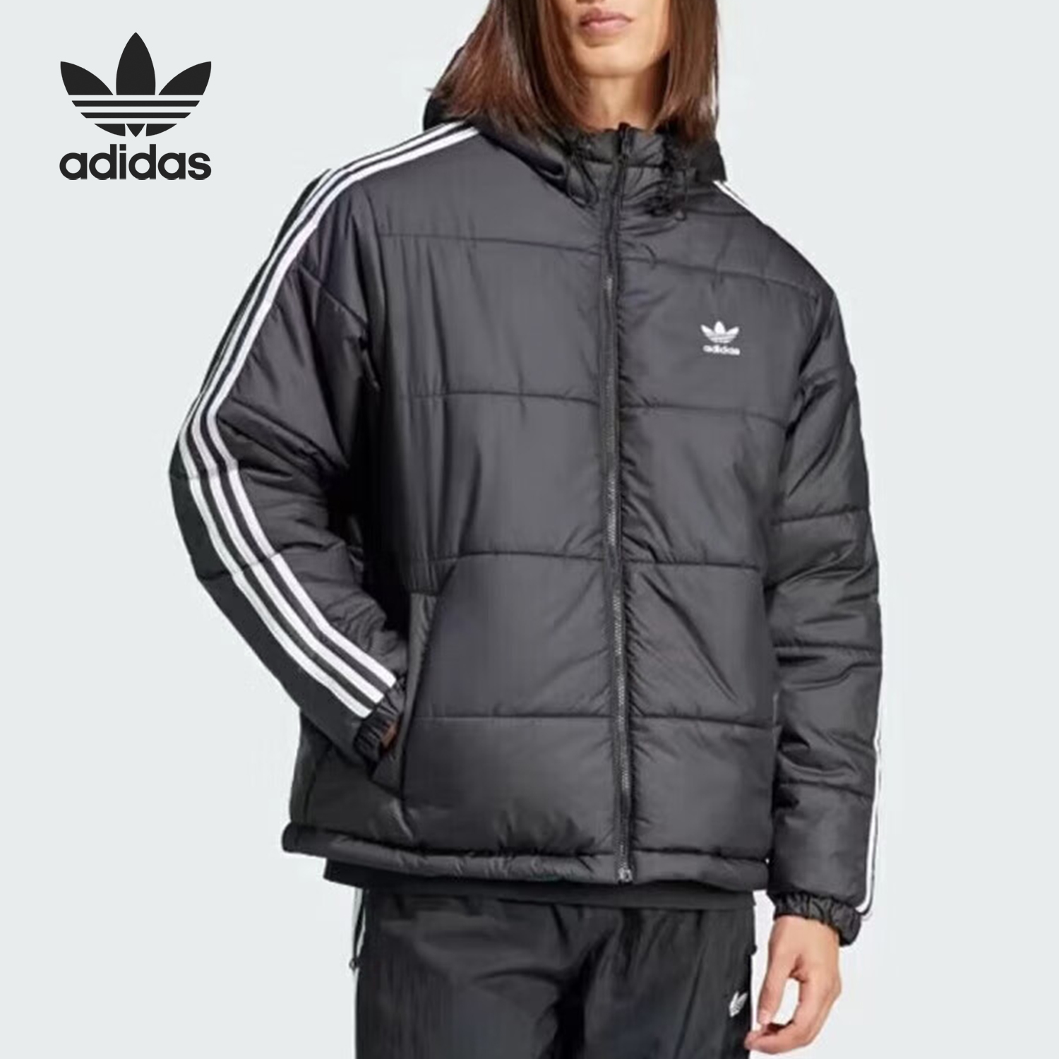 Adidas/阿迪达斯官方正品三叶草男士双面穿保暖休闲棉服HZ0690