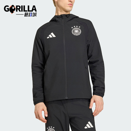 Adidas/阿迪达斯正品TIRO新款男黑色足球跑步经典夹克外套JZ9326