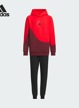 Adidas/阿迪达斯正品新款儿童连帽舒适运动休闲套装IT4051