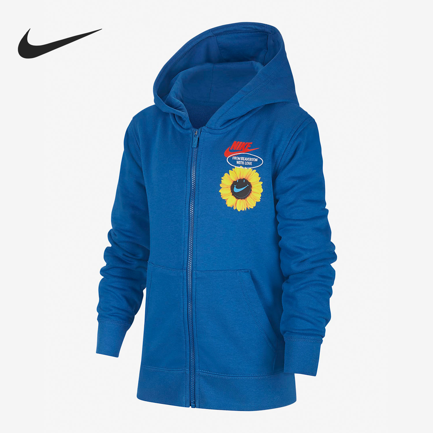 Nike/耐克正品新款大童休闲拉链开襟宽松连帽外套 DM8102-407