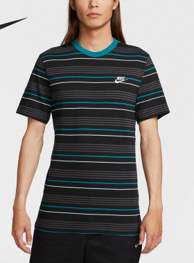 Nike/耐克正品26夏季圆领男子运动条纹短袖T恤FD1359-010