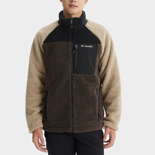 哥伦比亚男士复古户外抓绒外套