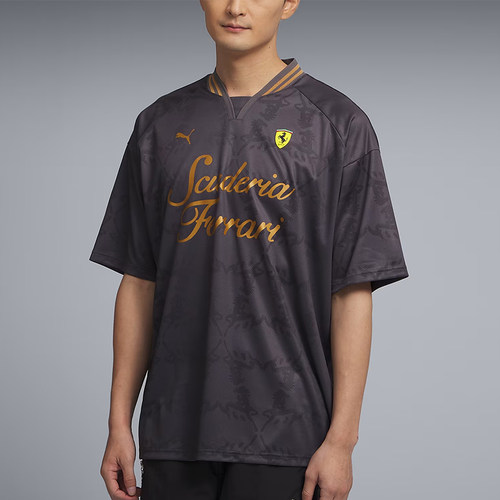 Puma/彪马正品Ferrari YOH Jersey男士V领经典短袖T恤638394-01