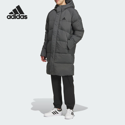 Adidas/阿迪达斯正品冬季男女防风连帽保暖运动长款羽绒服KQ5516
