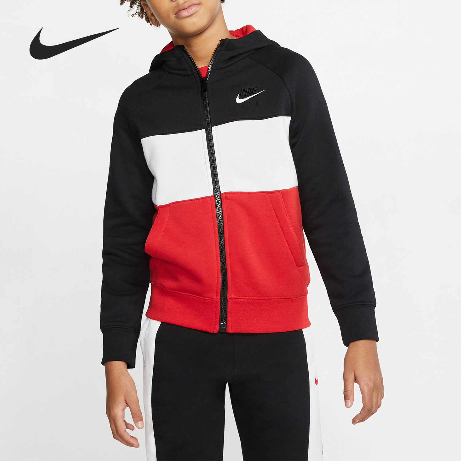 Nike/耐克正品 当季新款大童加绒休闲运动时尚连帽外套 CJ7882