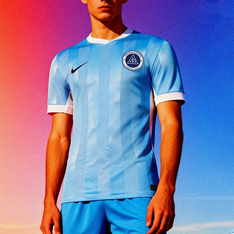 Nike/耐克正品Dri-FIT新男蓝白色轻盈经典足球短袖T恤IQ0592-412