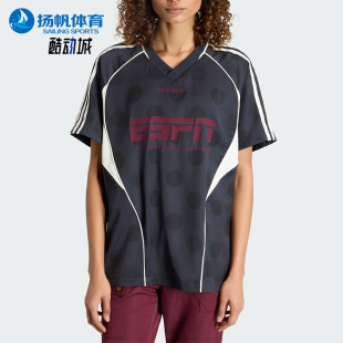 Adidas/阿迪达斯正品三叶草女士透气街头风波点运动短袖T恤KV1189
