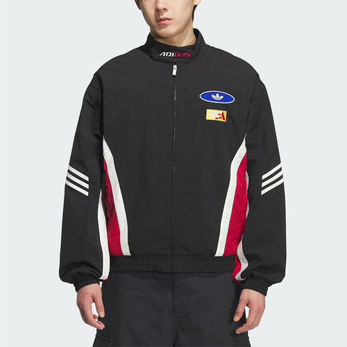 Adidas/阿迪达斯正品三叶草男士休闲宽松梭织运动立领外套KH1201