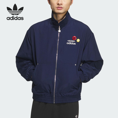 阿迪达斯男士运动宽松翻领外套