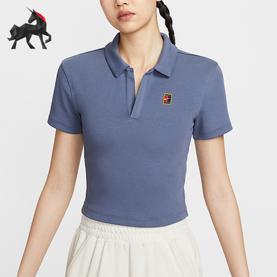 Nike/耐克正品Court Heritage女士网球短款针织短袖HJ8993-491