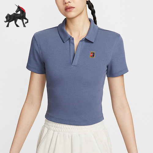 Nike/耐克正品Court Heritage女士网球短款针织短袖HJ8993-491