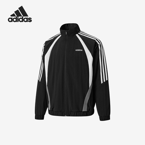 Adidas/阿迪达斯正品男士立领拉链条纹休闲夹克外套KZ0723
