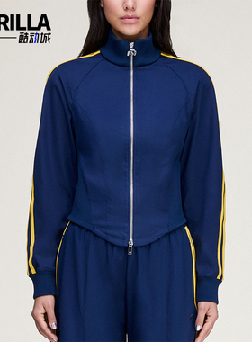 Adidas/阿迪达斯正品三叶草新款女蓝黄色经典出行夹克外套KD1485