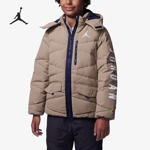 Nike/耐克正品JORDAN大童休闲连帽保暖加厚羽绒服FB1671-247
