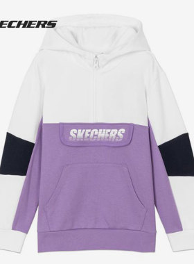 Skechers/斯凯奇正品春季新款儿童运动连帽套头卫衣L121G042