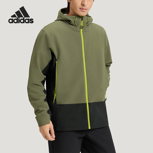 Adidas/阿迪达斯正品2026男士梭织户外保暖运动拒水外套KQ5550