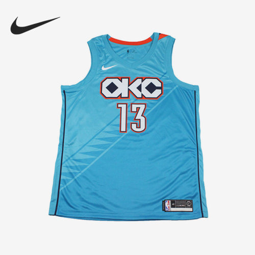 Nike/耐克正品雷霆队13号球迷版男子运动球衣背心AJ4632-444