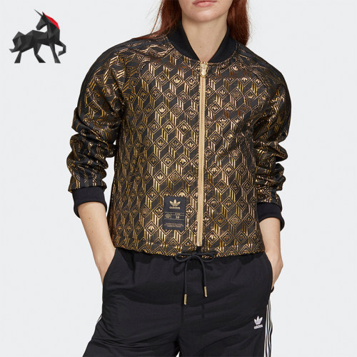 Adidas/阿迪达斯正品三叶草女士休闲双面穿运动拉链外套GK1724