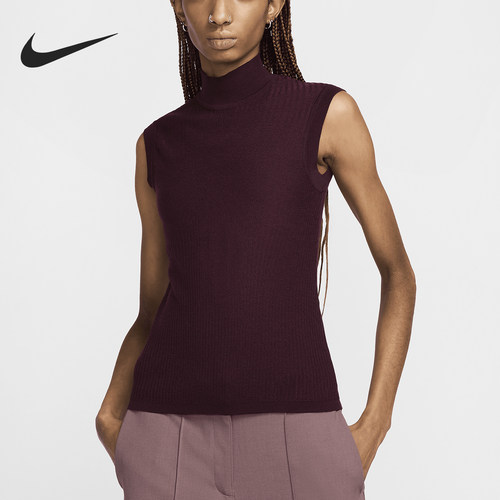Nike/耐克正品新款女士修身时尚透气针织无袖背心T恤FQ0288-298