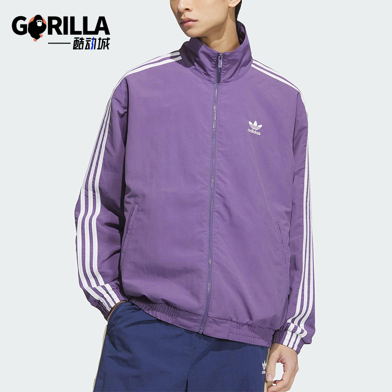 Adidas/阿迪达斯正品三叶草男士经典梭织运动户外宽松外套KC1456