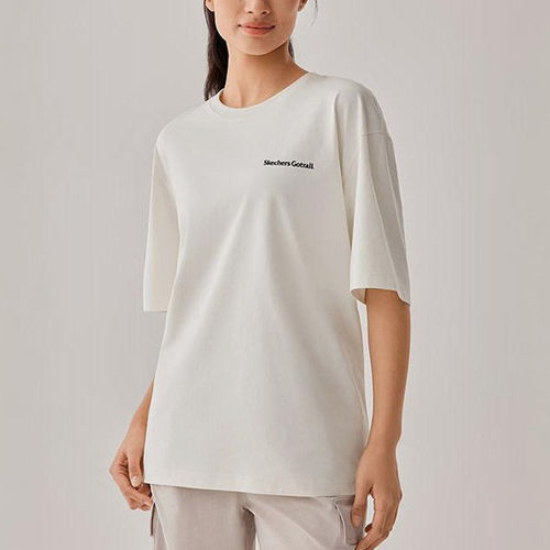 Skechers/斯凯奇正品夏季款男女同款圆领印花针织短袖T恤P125U027