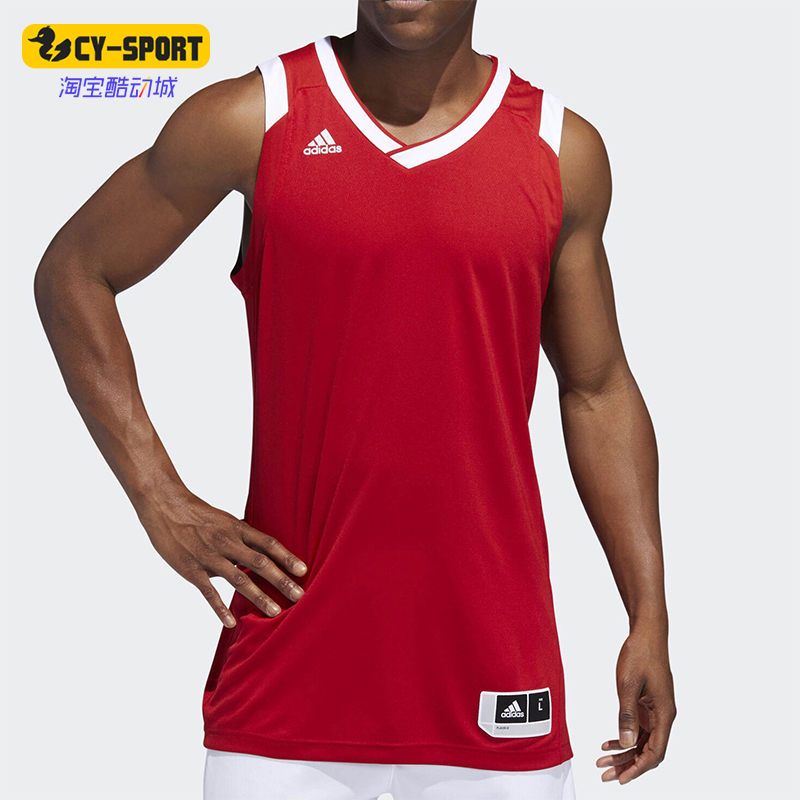 Adidas/阿迪达斯正品夏季男士针织吸湿排汗运动篮球T恤背心BQ7767