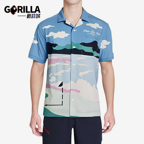 Puma/彪马正品夏季男士时尚拼接透气翻领经典休闲衬衫623961-01