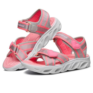 夏季 Skechers 2020新款 斯凯奇正品 编织带心形配饰女大童闪灯凉鞋