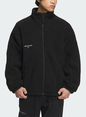 Adidas/阿迪达斯正品冬季新款男女仿羊羔绒保暖外套IQ1366
