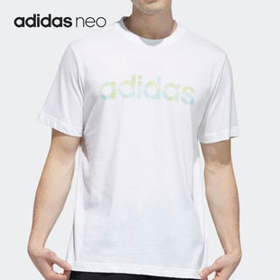 男子NEO夏季 Adidas 阿迪达斯正品 2021新款 圆领运动T恤GP4876 短袖