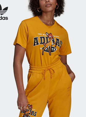 Adidas/阿迪达斯正品三叶草小鹿斑比联名圆领女子短袖HE4786