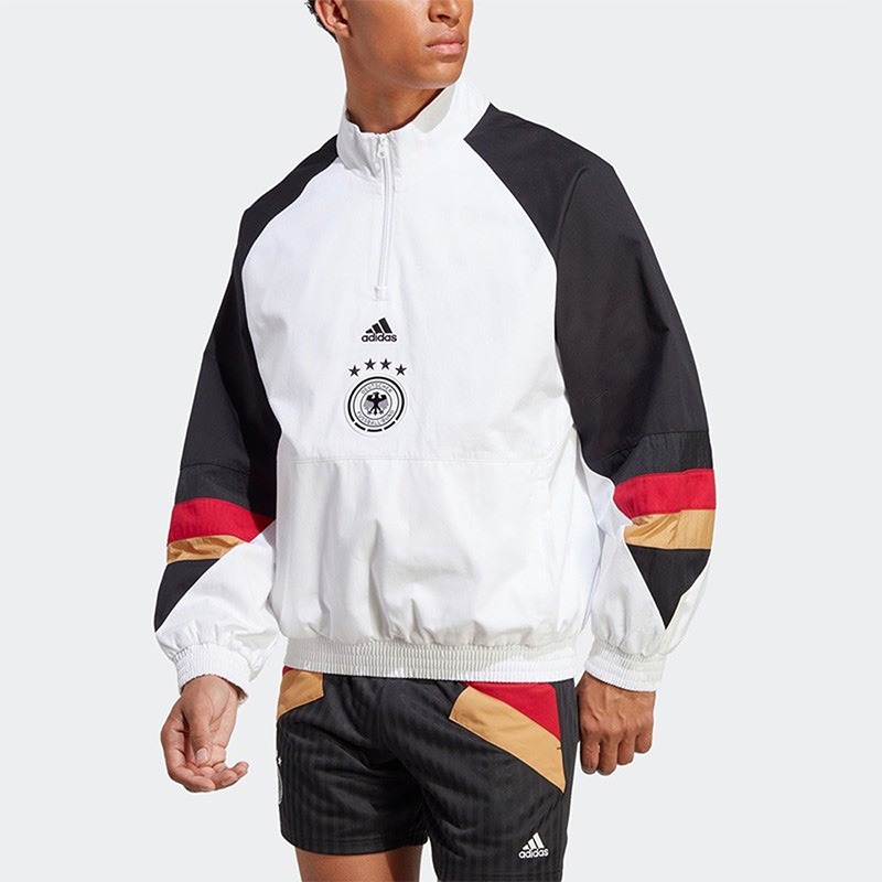 Adidas/阿迪达斯正品德国队复古足球男子运动休闲宽松夹克 HF4072
