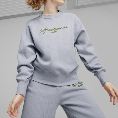 Puma/彪马官方正品当季新款女士针织休闲圆领套头卫衣626036-63