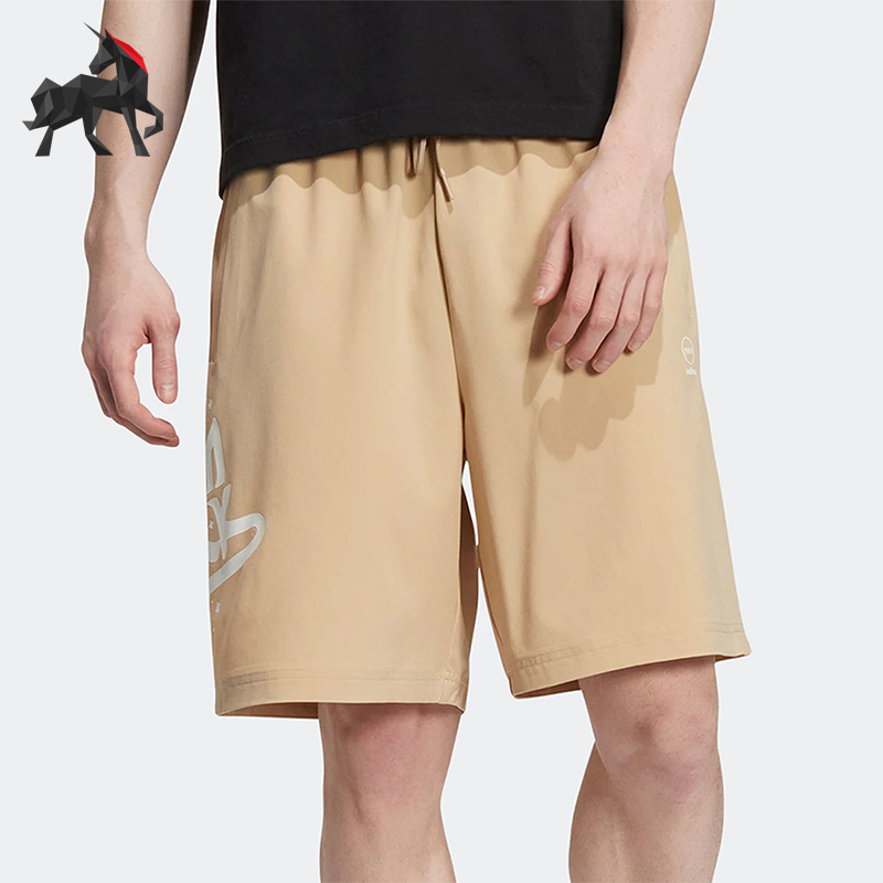 Adidas/阿迪达斯正品NEO男女系带宽松运动字母印花休闲短裤HM2032