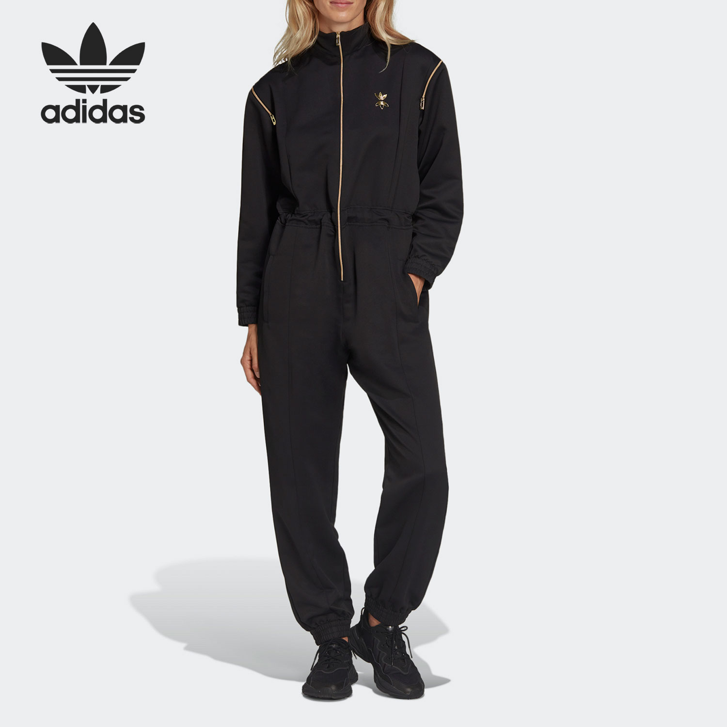 Adidas/阿迪达斯官方正品三叶草女子舒适休闲连体运动套装 HG6682-封面