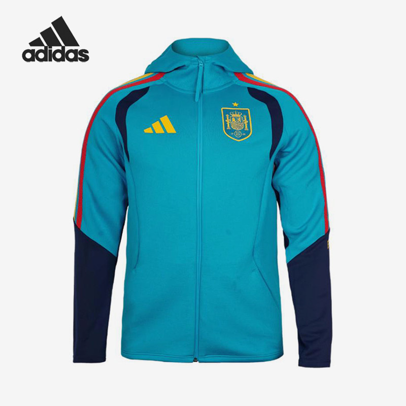 Adidas/阿迪达斯正品新款男蓝藏蓝色足球经典连帽夹克外套KS5202