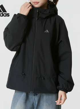 Adidas/阿迪达斯正品2026女士梭织加绒连帽经典夹克外套KS2807
