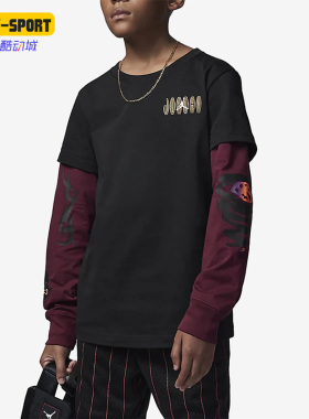 Nike/耐克正品JORDAN新款大童运休闲动圆领潮流长袖T恤FD4980-010