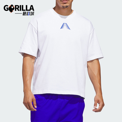 Adidas/阿迪达斯正品爱德华兹系列新款男经典白蓝色短袖T恤KC5670