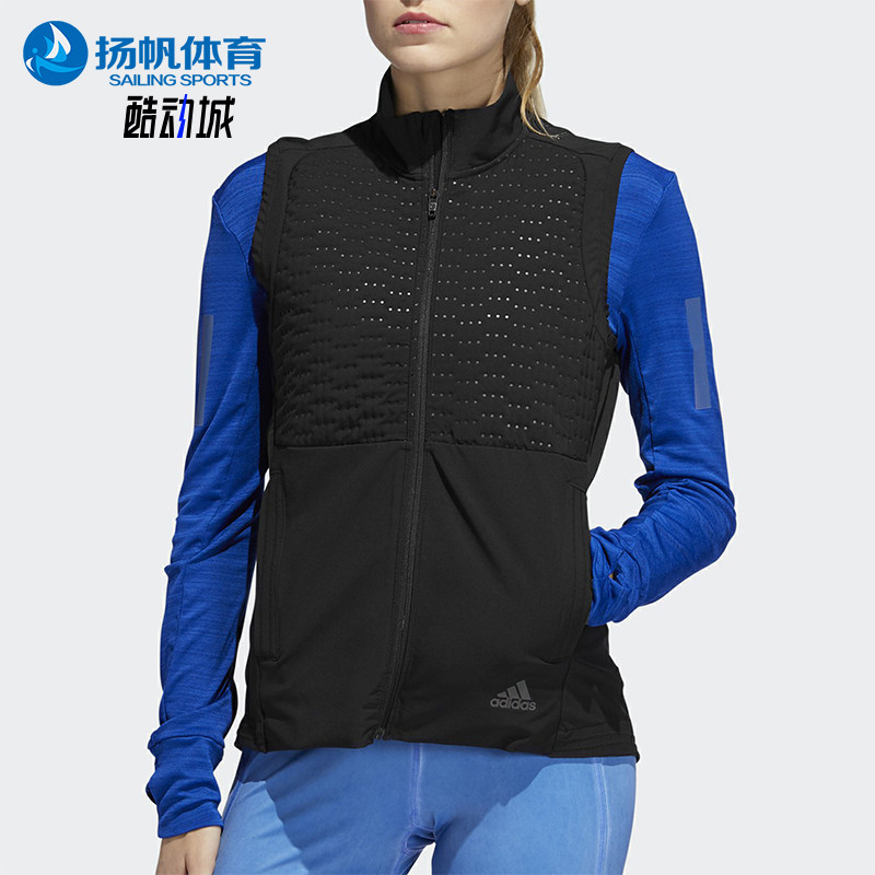 阿迪达斯女士运动透气马甲