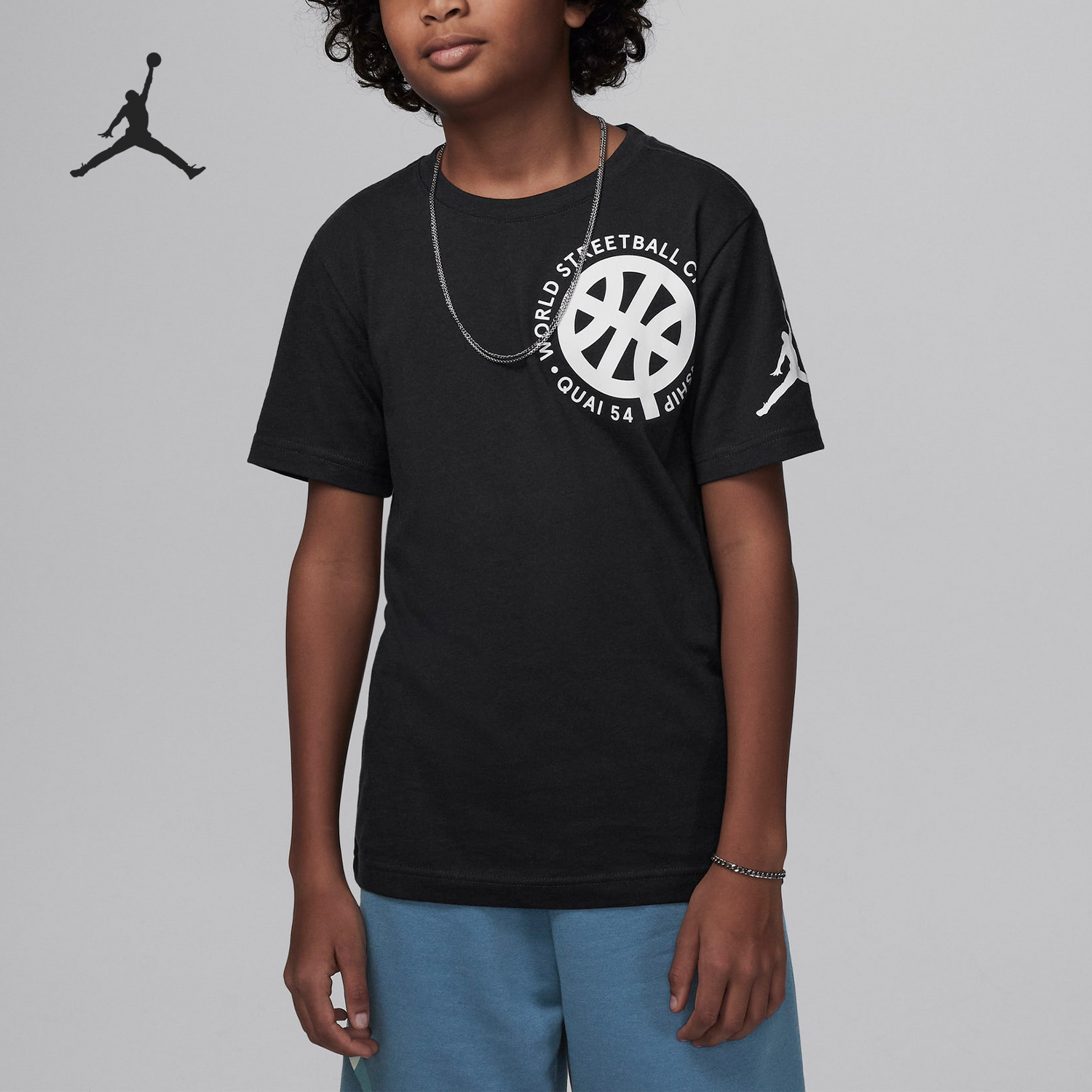 Nike/耐克正品JORDAN大童圆领透气运动休闲短袖HM9288-045