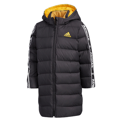 阿迪达斯小童中长款连帽羽绒服