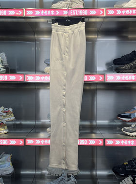 李宁正品新款女子运动休闲时尚潮流单排扣针织长裤AKLSB50-1-2